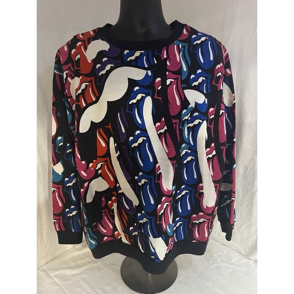 Rolling Stones Vintage Multi-Tongue 1989 Vintage Size 2 Crewneck Sweater Rare
